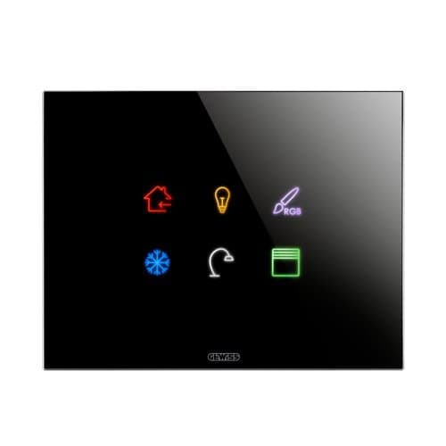 Ramă KNX GEWISS Ice Touch, 6 module, CH/Negru
