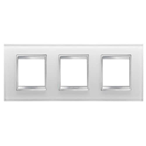 Ramă modulară GEWISS Chorus din sticlă, 2+2+2 module, finisaj CH/Gheata