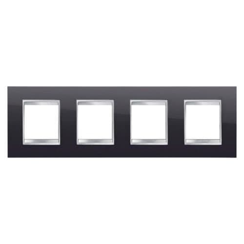 Ramă modulară GEWISS Chorus, 2+2+2+2 module, negru toner