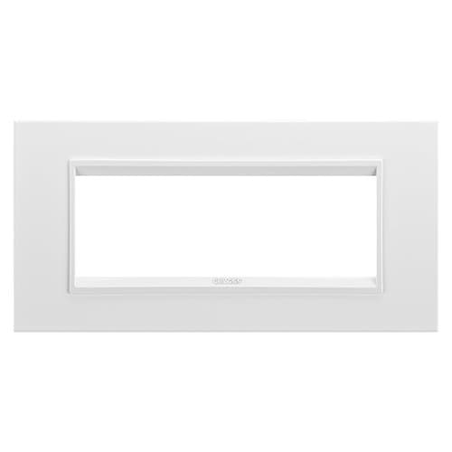 Ramă modulară GEWISS Lux monocrom, 6 module, alb satin