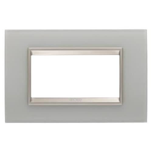 Rama modulară GEWISS Lux, 4 module, sticlă CH/Natural