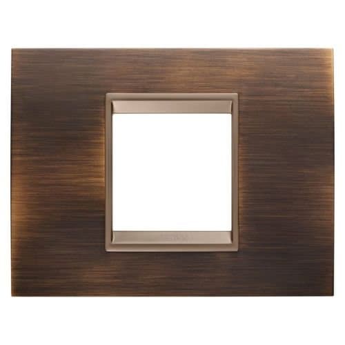 Ramă GEWISS Chorus pentru 2 module, alamă antică, metalică