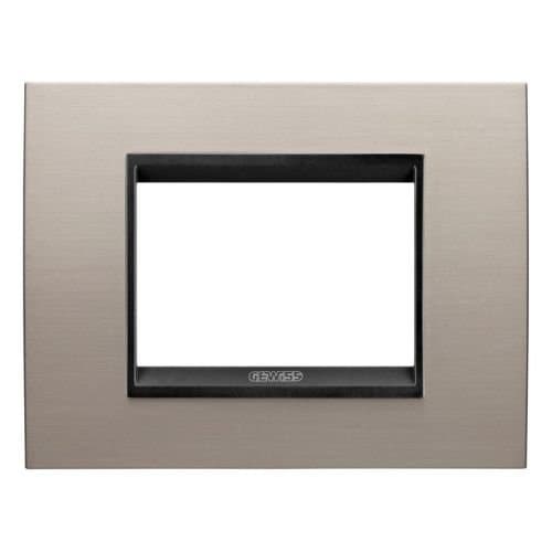 Ramă modulară GEWISS cu 3 module, aluminiu periat