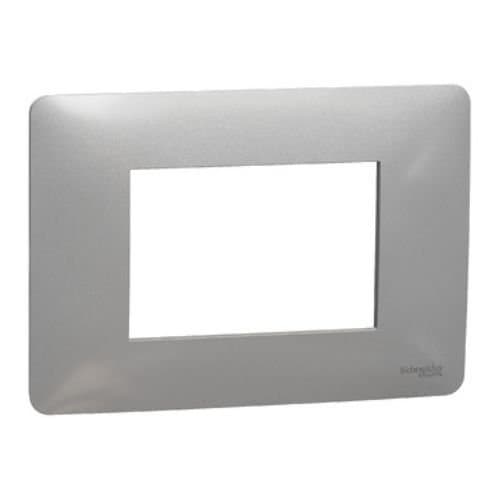 Ramă modulară Schneider Electric New Unica, aluminiu, pentru 3 module