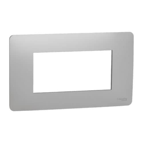 Ramă modulară Schneider Electric New Unica, 4 module, aluminiu