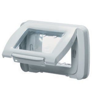 Capac cu ramă și suport 4 module GEWISS, IP55, alb-gri