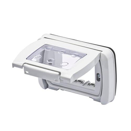 Capac cu ramă și suport 3 module GEWISS, IP55, gri