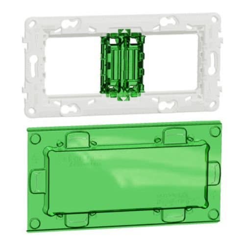 Suport modular Schneider Electric New Unica pentru rame 4 module, cu capac de protecție
