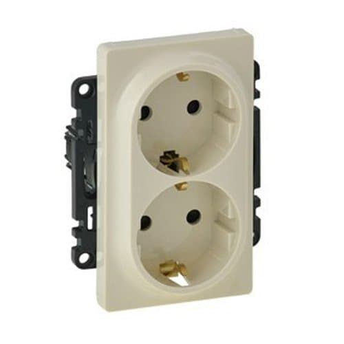 Priză schuko LEGRAND Valena Life, ivoar, 2x2P+T 16A
