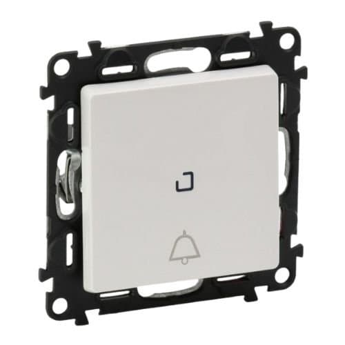 752116 Valena Life Buton cu revenire cu LED 6A Alb
