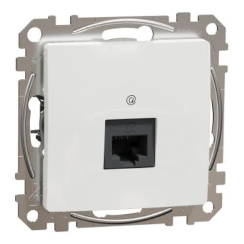 Priză RJ45 UTP cat 6 Schneider Electric, alb, pentru conexiuni stabile