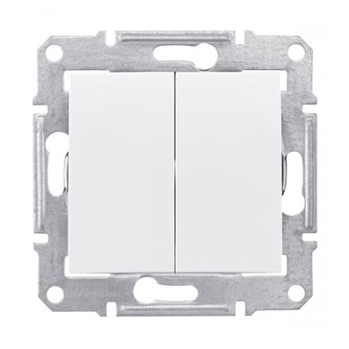 SDN0300121 Sedna Intr dublu 1P 10A Alb