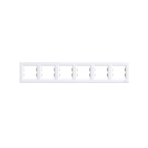 Ramă Schneider Electric Asfora cu 6 posturi, alb