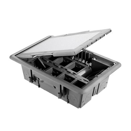 Doză de pardoseală GEWISS cu capac inox, 16 module