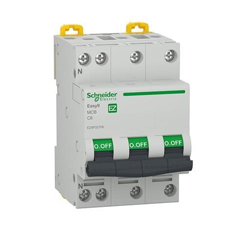 DJC EZ9P32706 Disjunctor tripolar 3P+N 6A C 4.5KA 3M