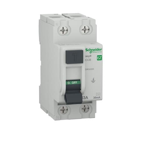 EZ9R32263 Întrerupător diferențial RCCB 2P 63A 6KA 30mA 2M