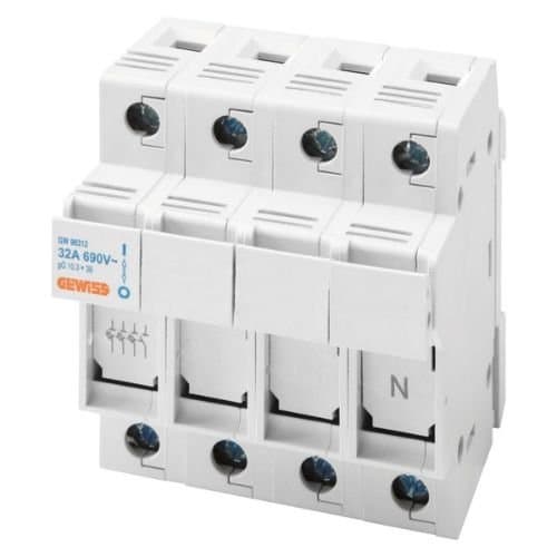 GW96312 Separator Portfuzibil 3P+N 10.3x38mm 690V 32A 4 m