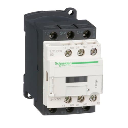 LC1D09BD Contactor 3P 9A 1F 1O 24V CC LPL