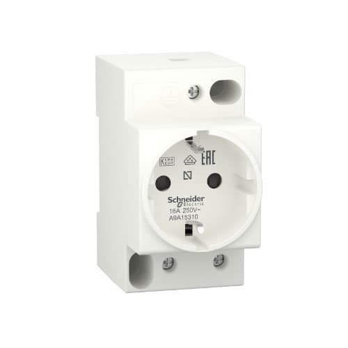 Priză pe șină DIN Schneider Electric, 2P+E, 16A
