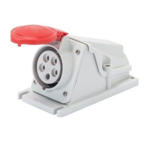 GW62491 Priză ind fixă 90G 2P+E 32A 400V 9h Roșu