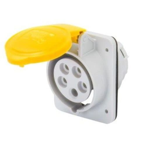 GW62201H Priză ind fixă 10G 2P+T 16A 100-130V 4h Galben