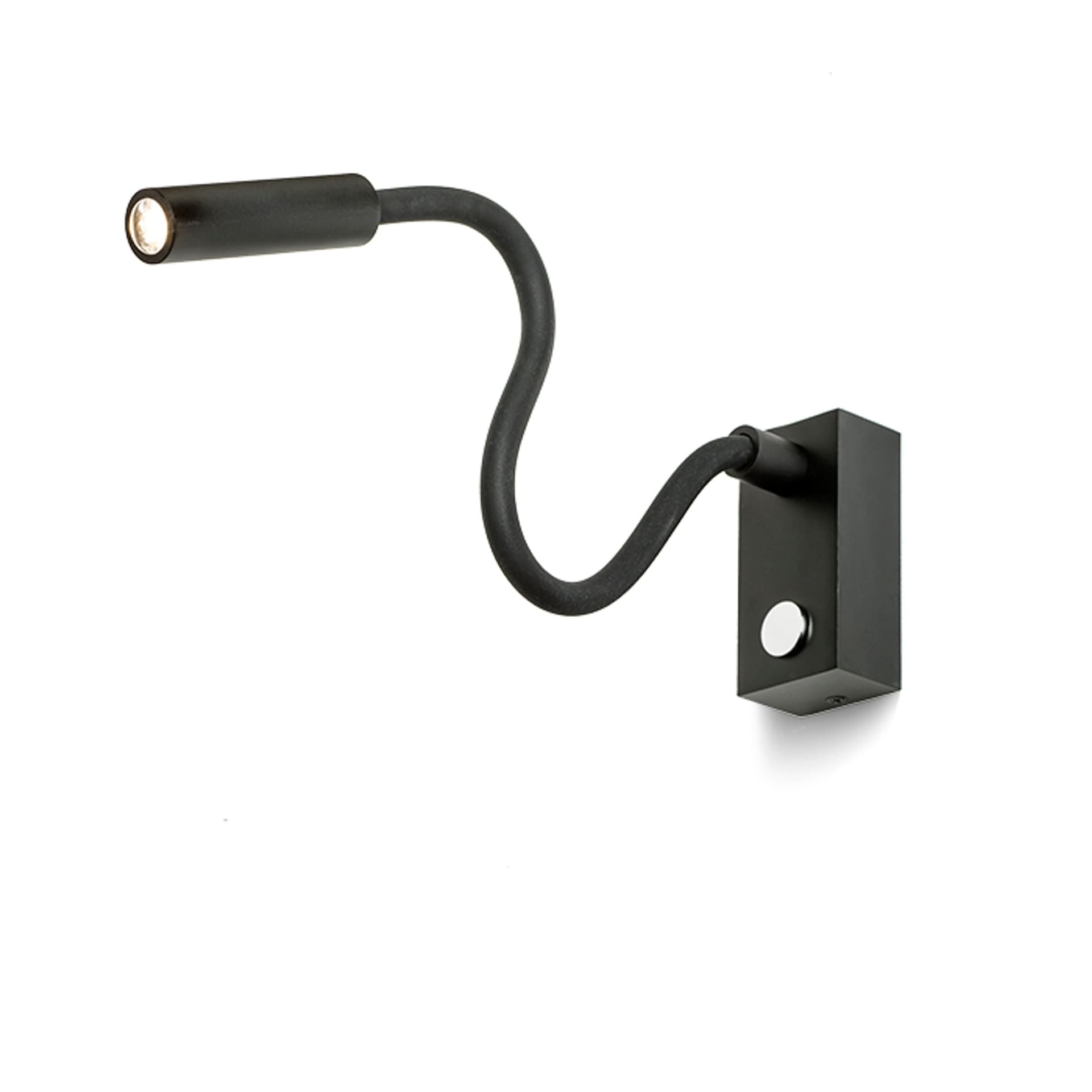 Spot decorativ Rendl negru, cu gât flexibil și lumină caldă