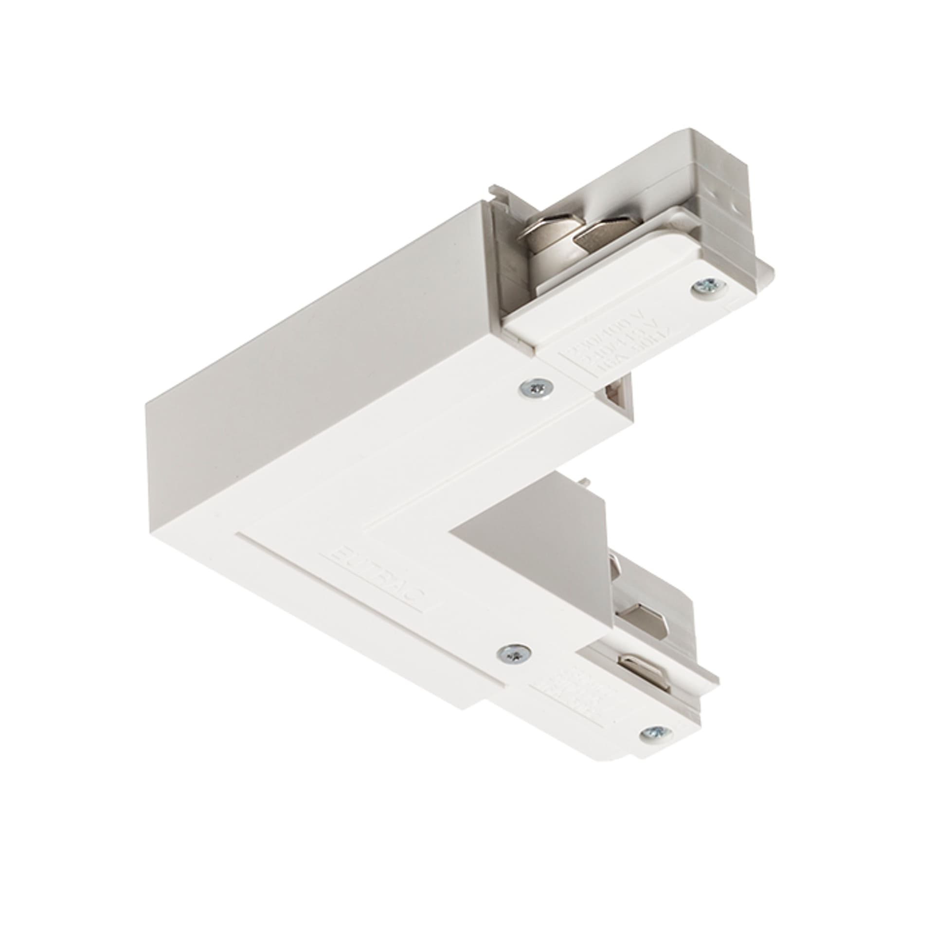 Conector interior L alb Rendl, pentru sisteme pe șină moderne