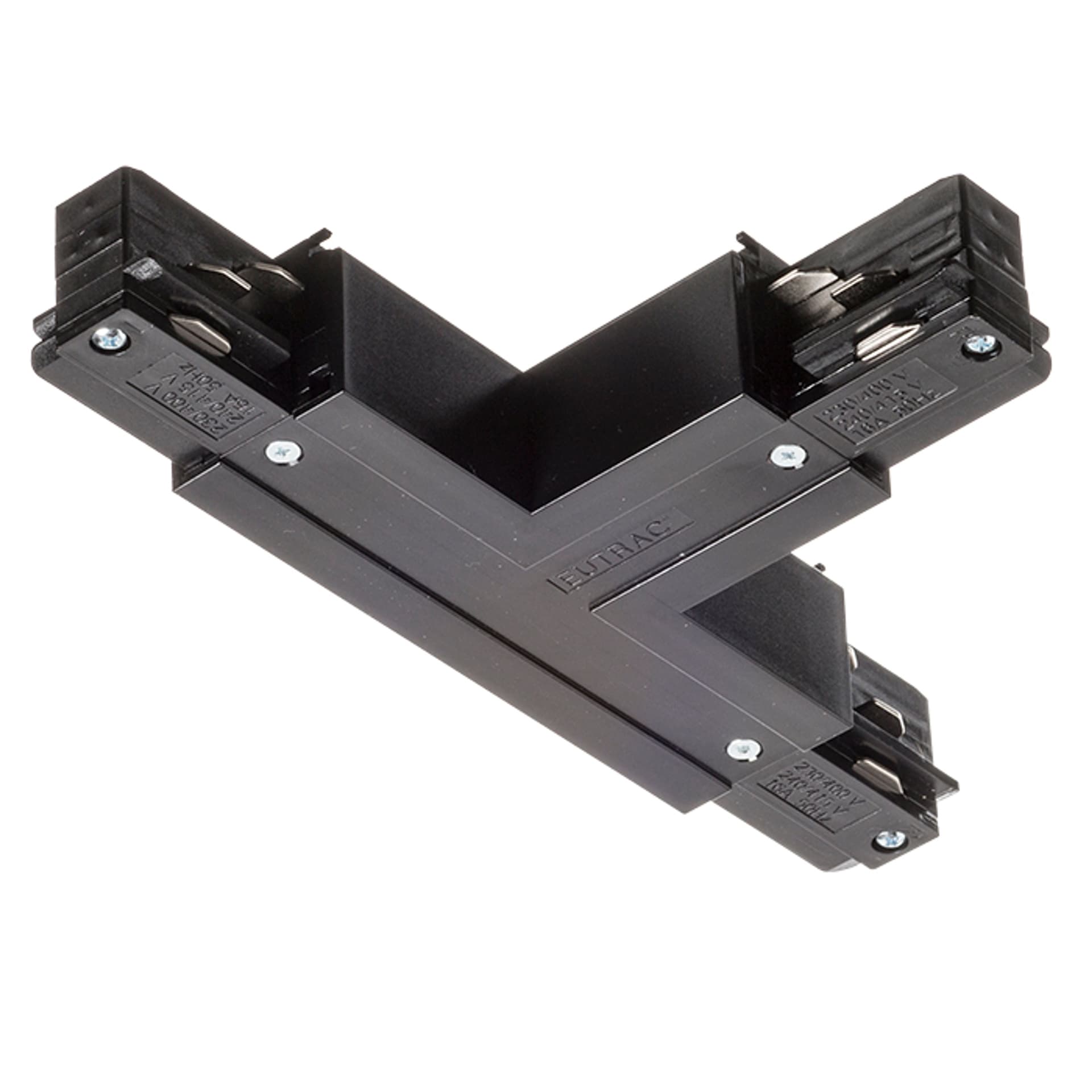 Conector T stânga Rendl EUTRAC, negru, 230V