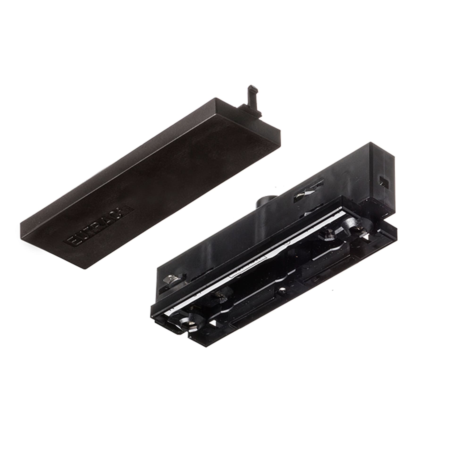 Conector longitudinal EUTRAC cu alimentare, negru, 230V