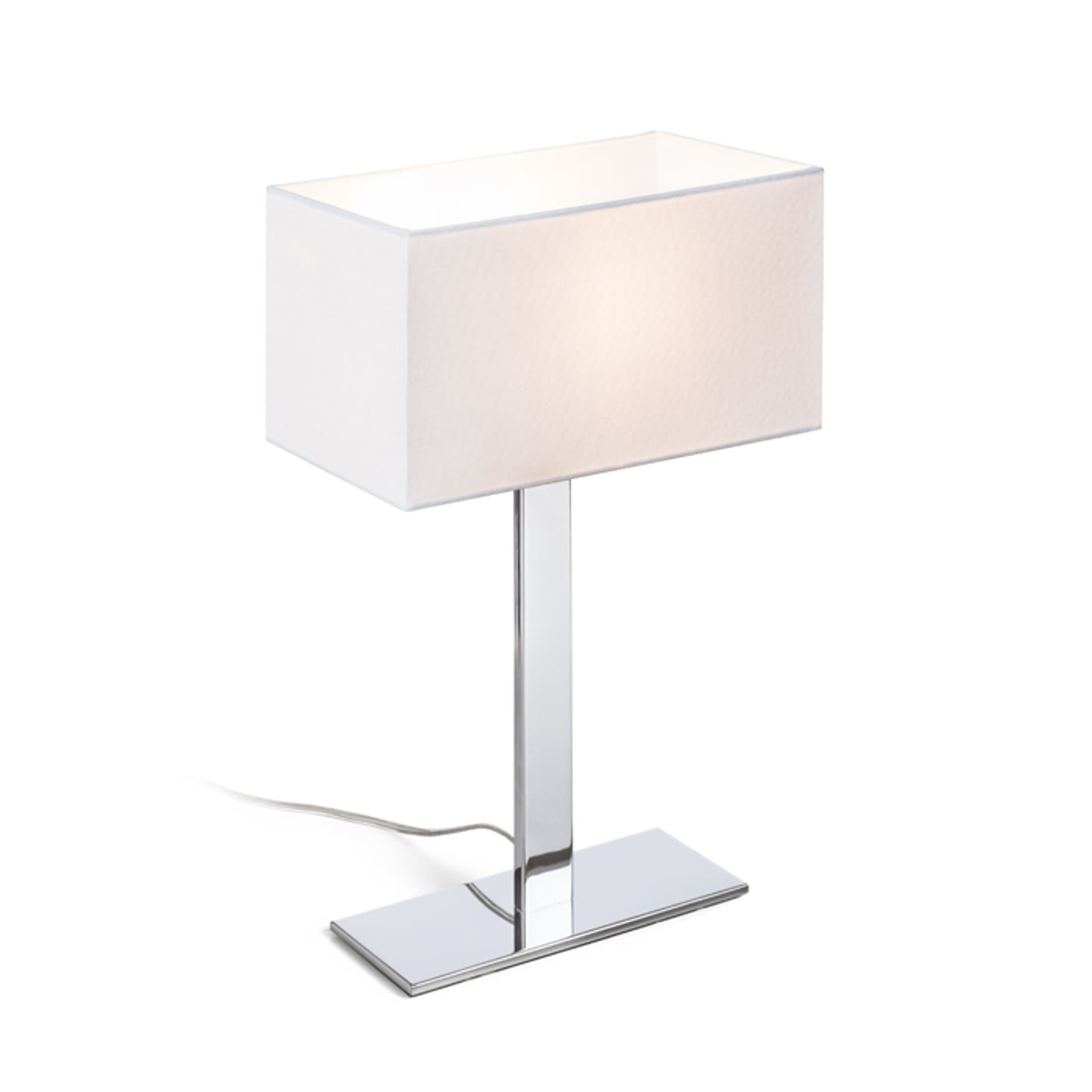 Lampă de masă PLAZA M alb crom 230V LED E27 15W