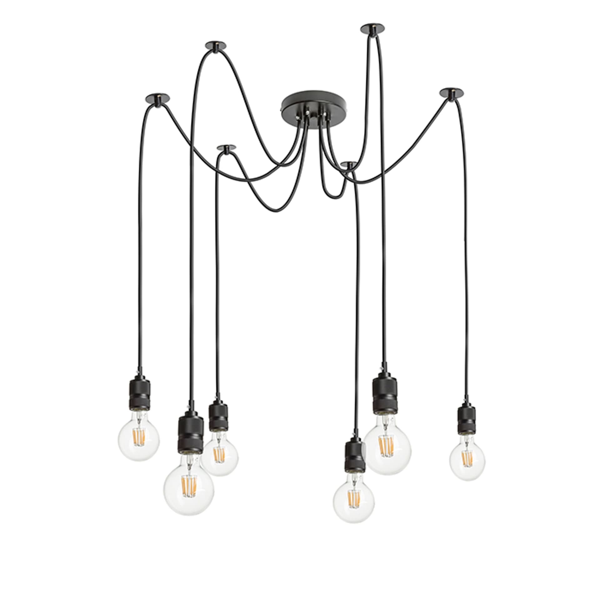 Corp suspendat Rendl Cindy VI, negru, 230V, LED, E27, 6x15W