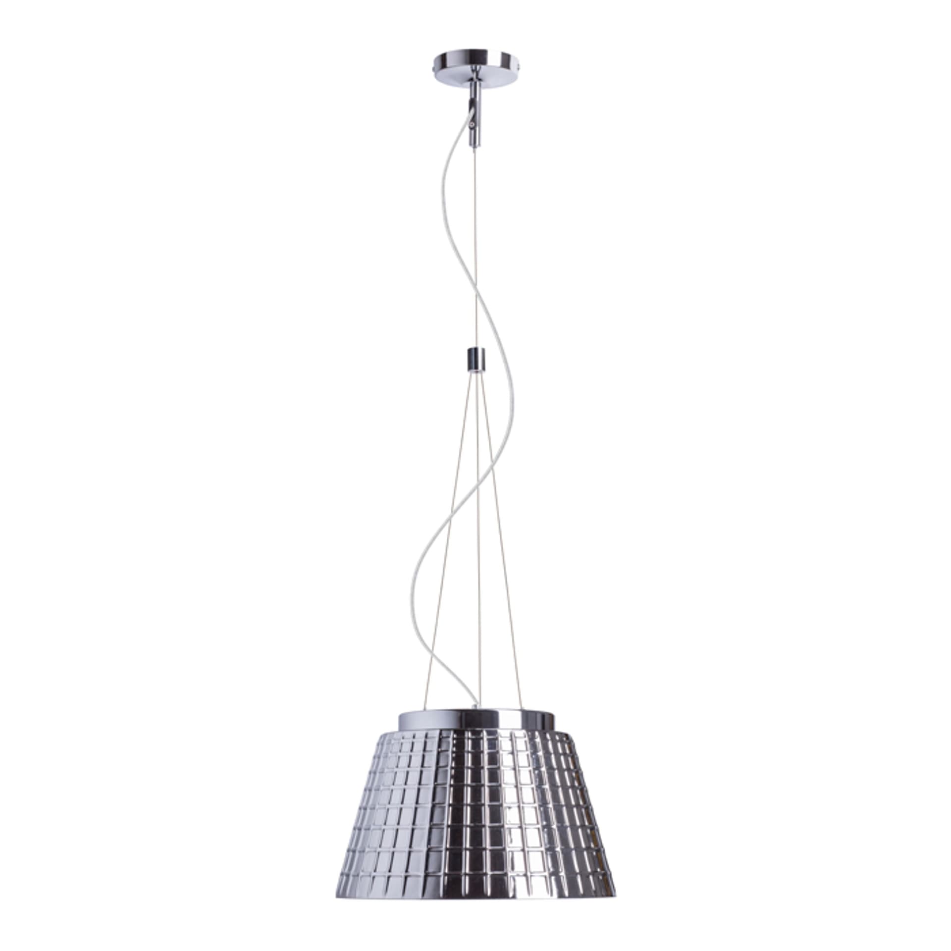 Corp suspendat Corona, sticlă cromată, 230V, LED, soclu E27, 15W