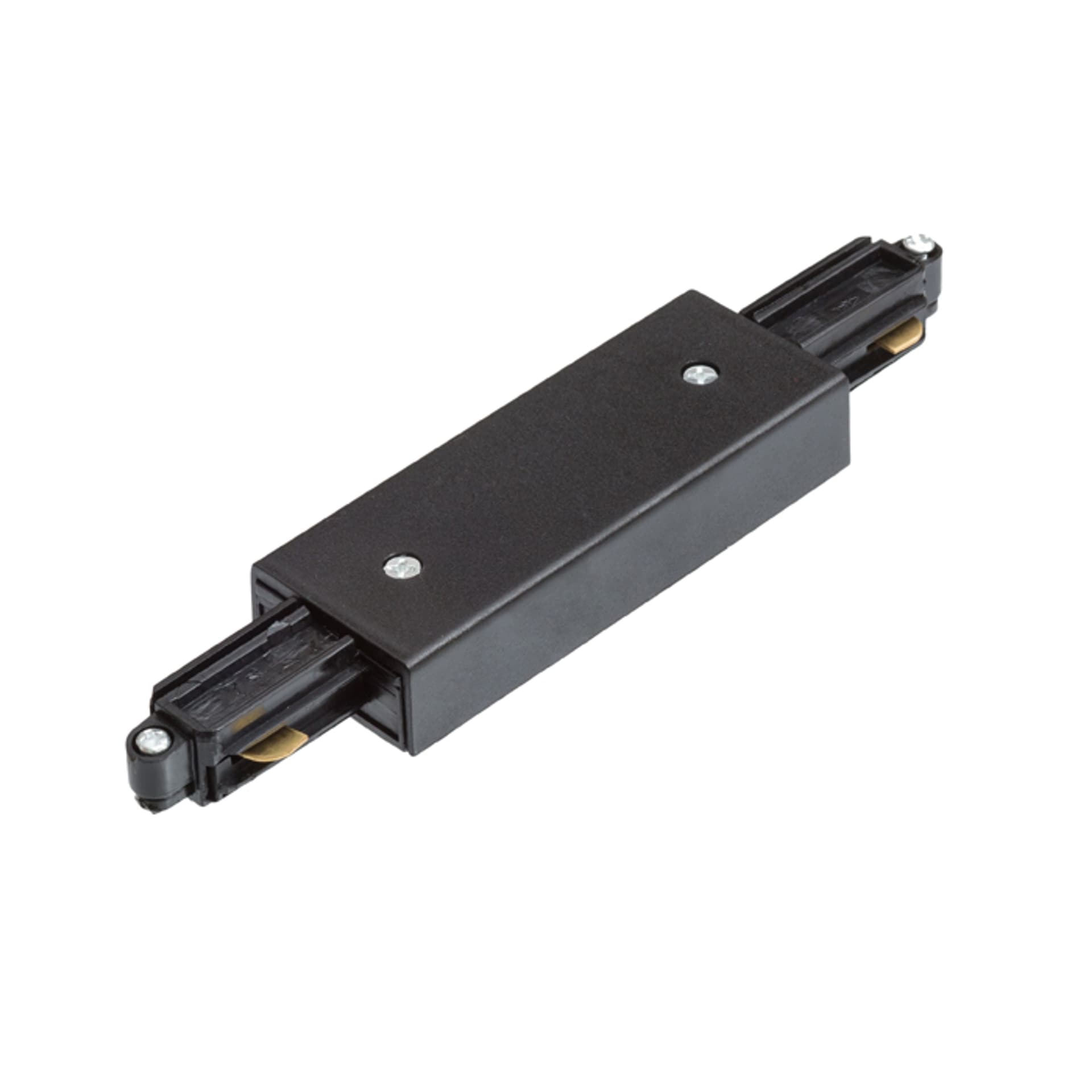 Conector direct Rendl 1F negru pentru șină, 230V