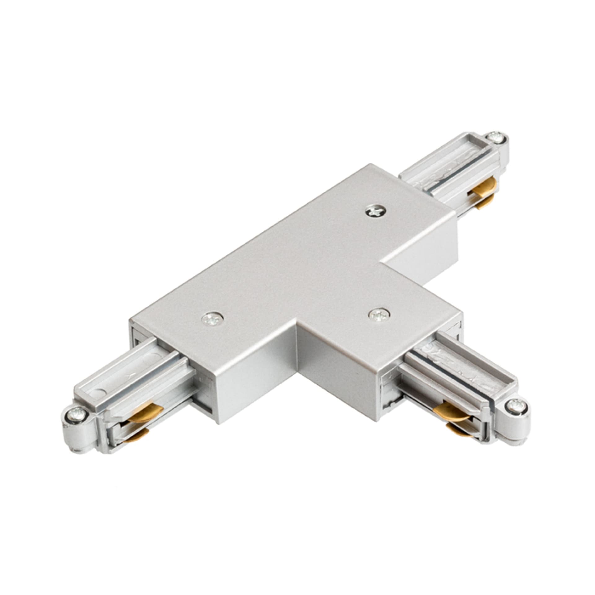 Conector stâng Rendl gri argintiu pentru sistem pe șină