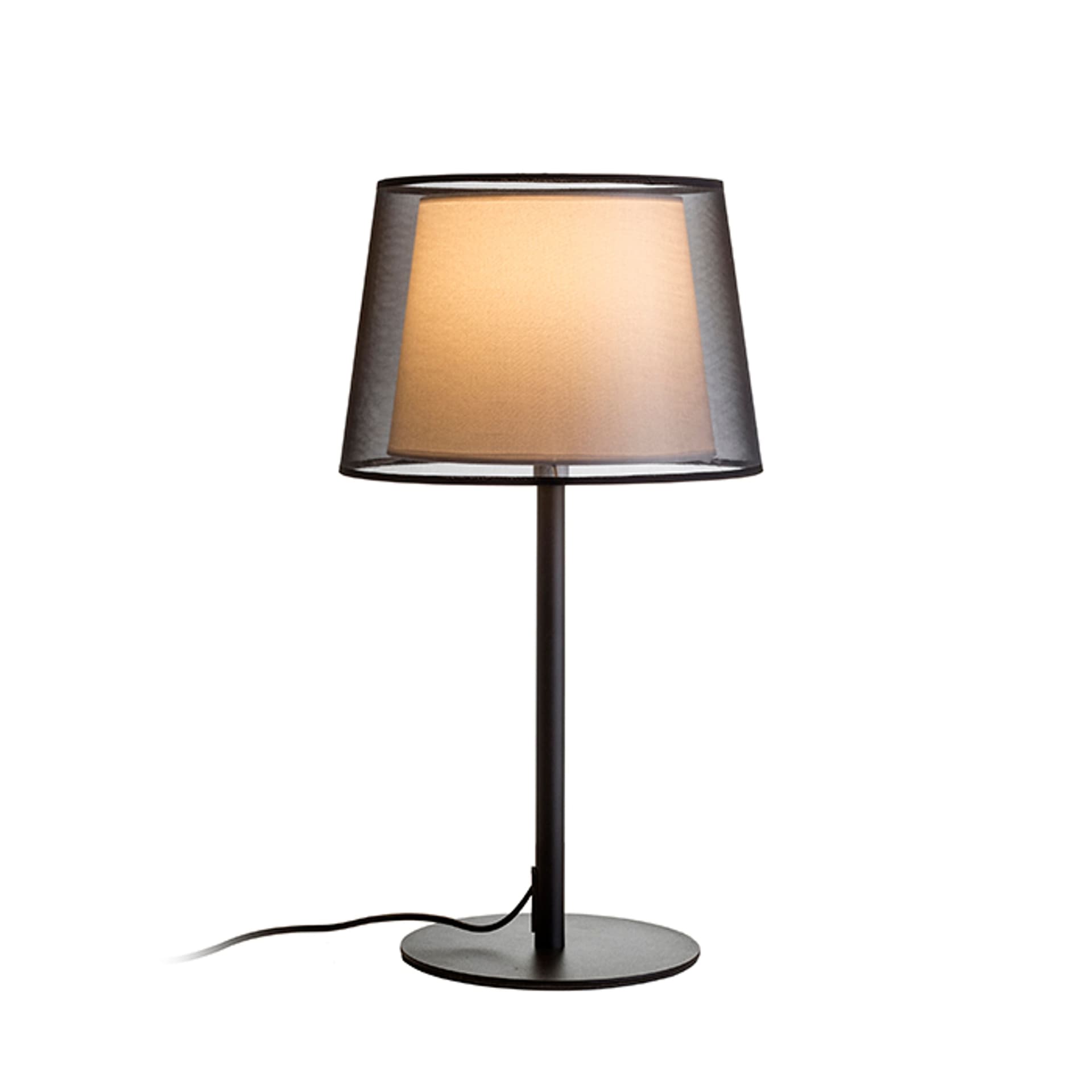 Lampă de masă ESPLANADE negru transparent/alb crom, E27, 15W, 230V
