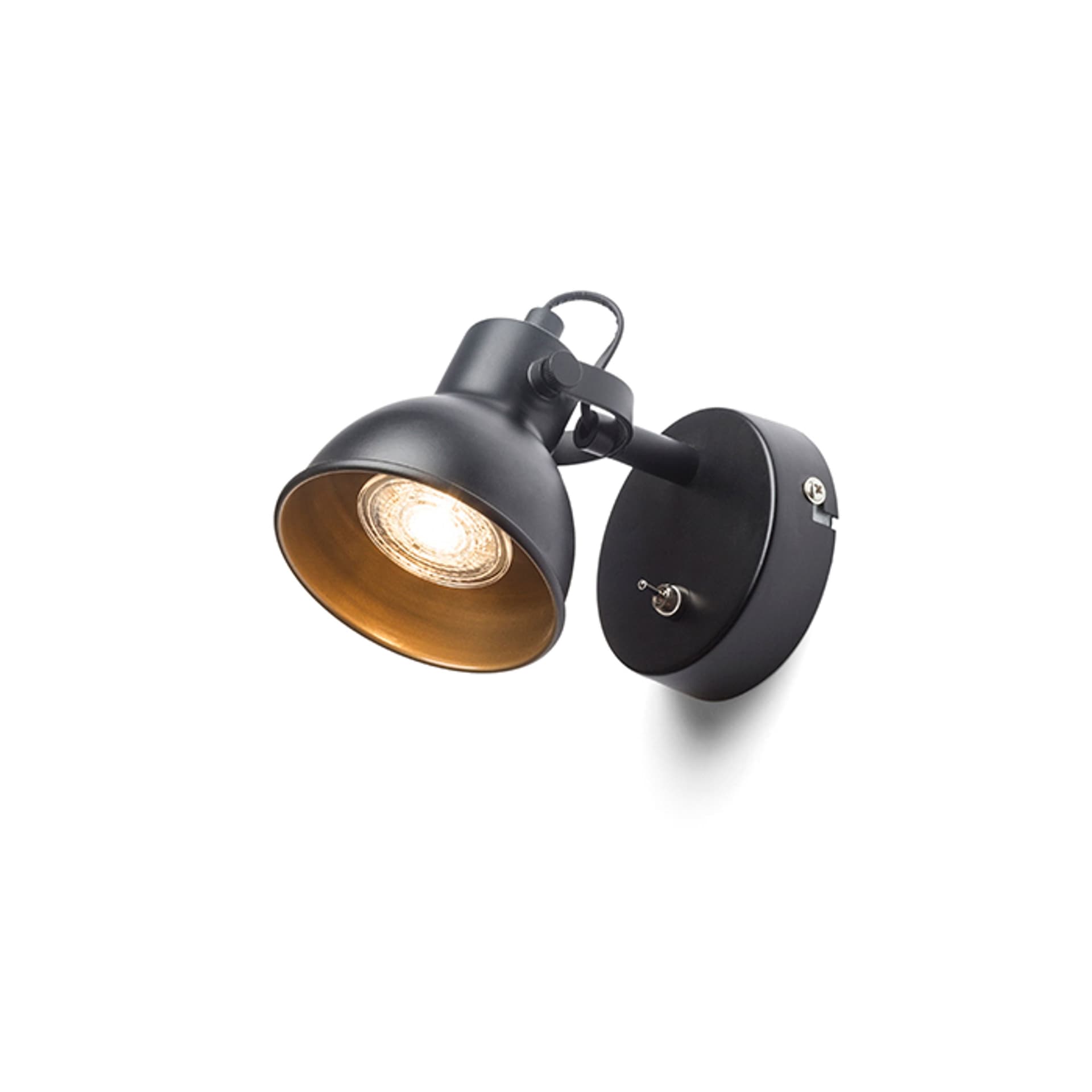 Rendl Rosita I aplică de perete negru/auriu 230V LED GU10 9W