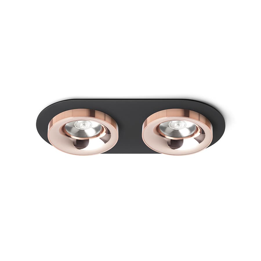 RENDL SHARM R II încastrat negru cupru/cupru 230V LED 2x10W 24° 3000K