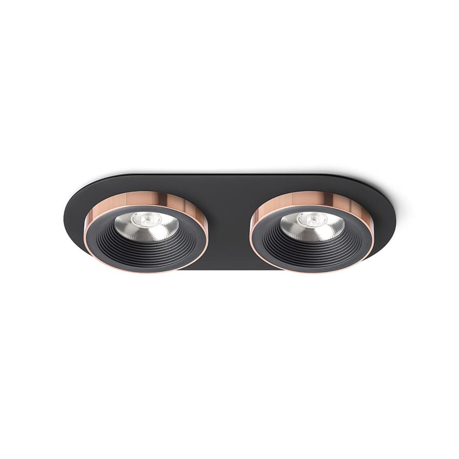 RENDL SHARM R II încastrat negru/negru cupru 230V LED 2x10W 24° 3000K