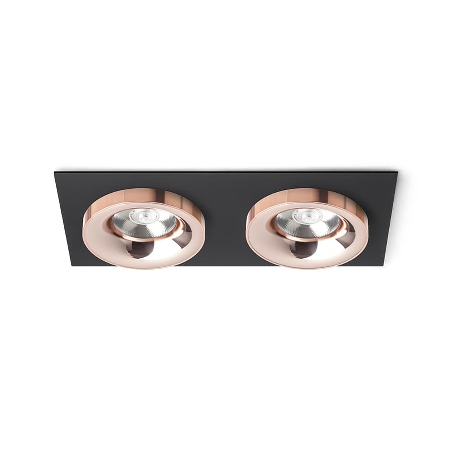 RENDL SHARM SQ II încastrat negru cupru/cupru 230V LED 2x10W 24° 3000K