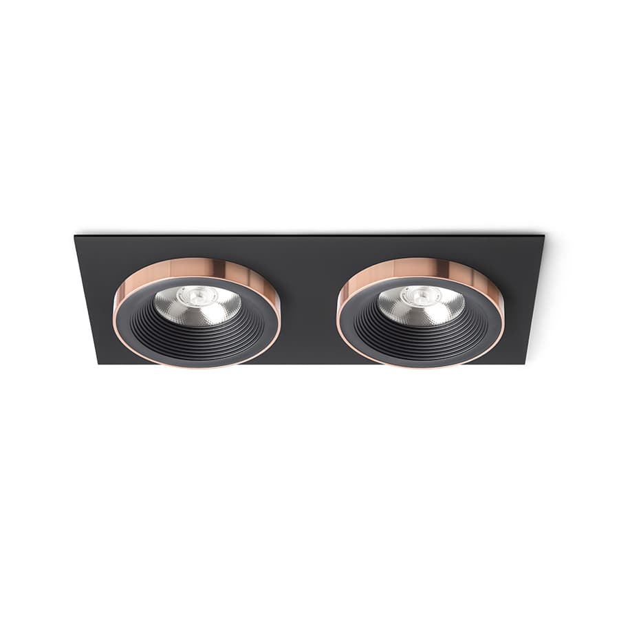 RENDL SHARM SQ II încastrat negru/negru cupru 230V LED 2x10W 24° 3000K