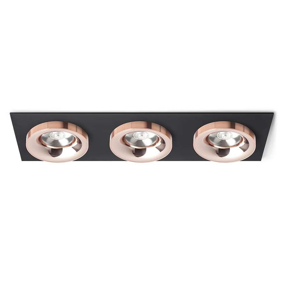 RENDL SHARM SQ III încastrat negru cupru/cupru 230V LED 3x10W 24° 3000K