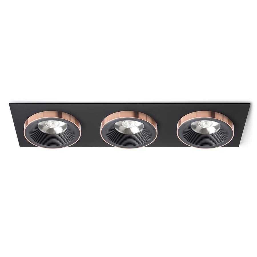 RENDL SHARM SQ III încastrat negru/negru cupru 230V LED 3x10W 24° 3000K