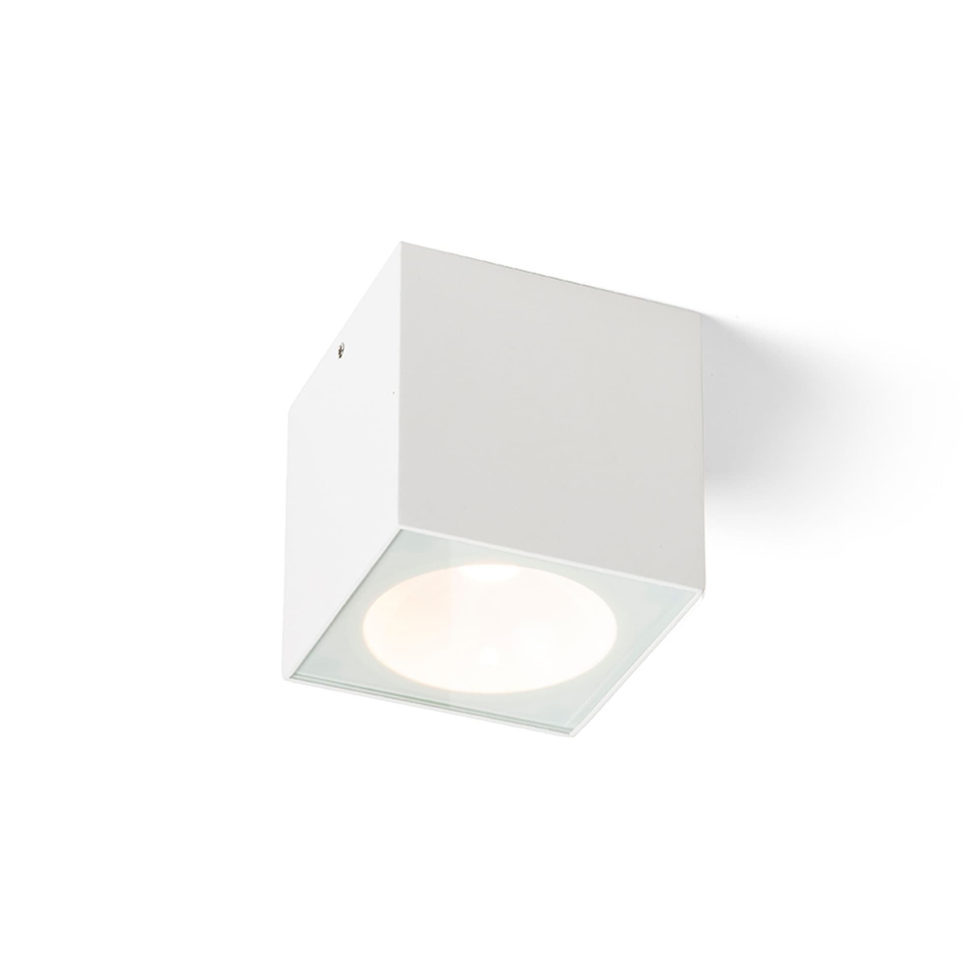 Plafonieră exterior Rendl albă, sticlă transparentă, LED 6W