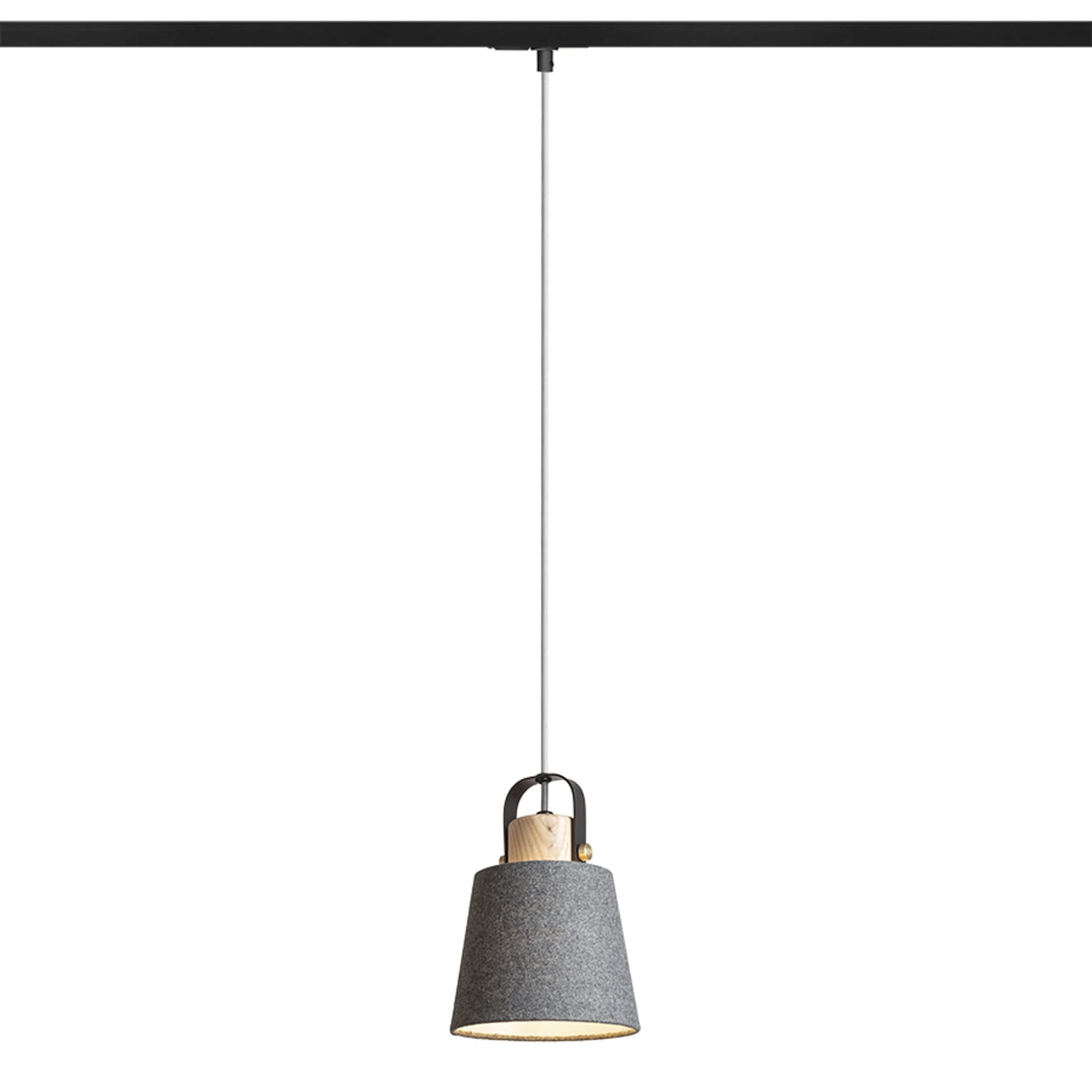 Rendl Choupette pentru șină 1 circuit, negru-gri, textil/lemn, E27, 11W, 230V