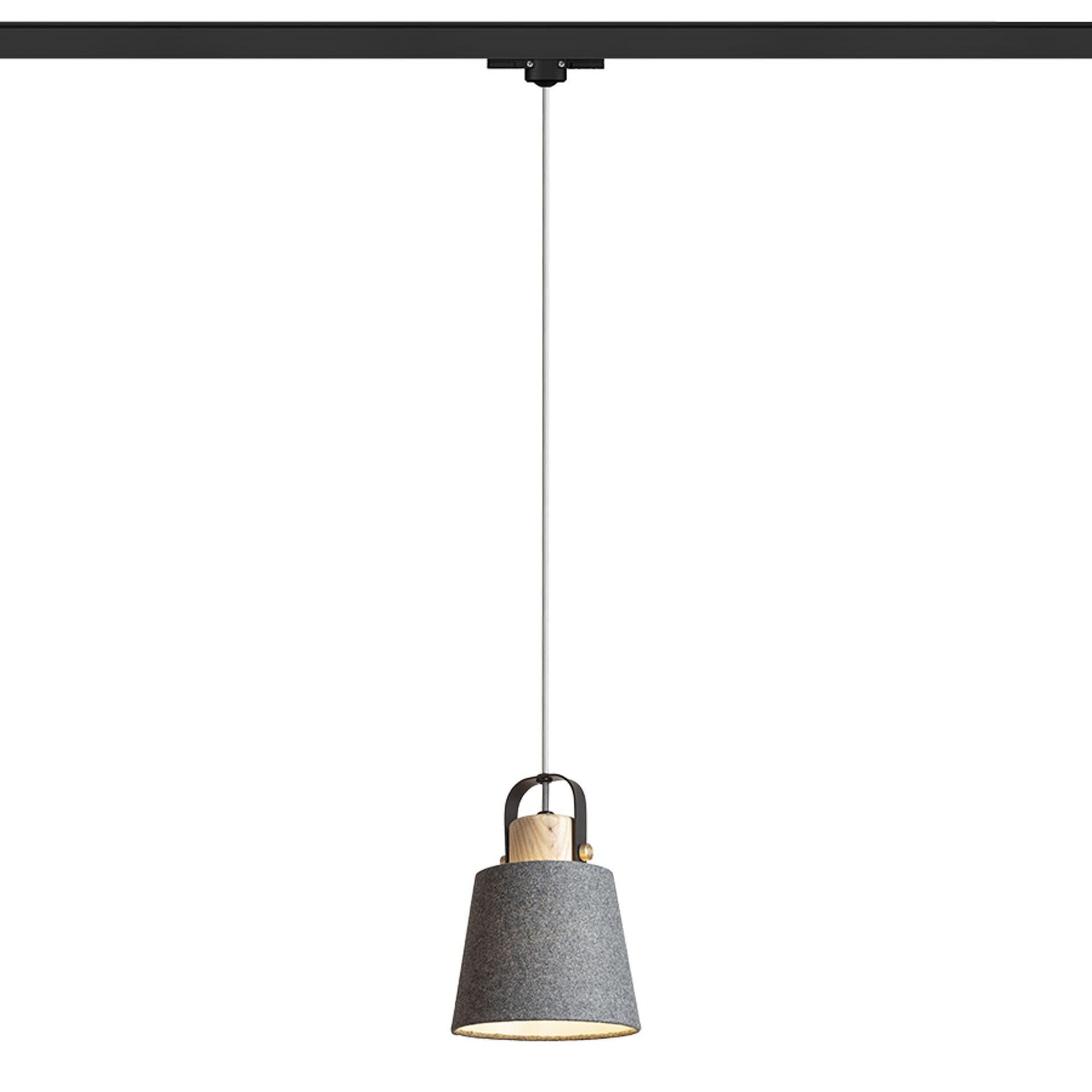Rendl Choupette pentru șină 3 circuite, negru-gri, textil/lemn, 230V, LED E27 11W