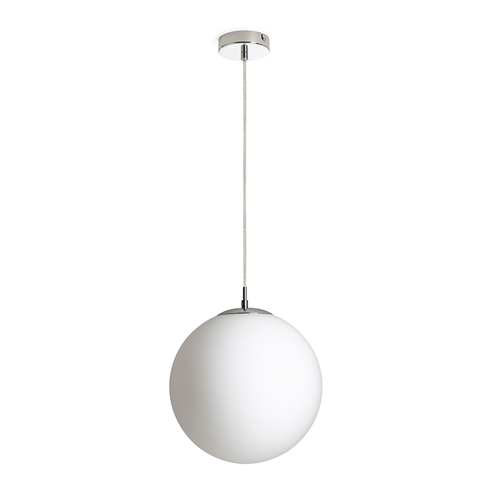Pendul Rendl Luna 30, sticlă opal/crom, 15W