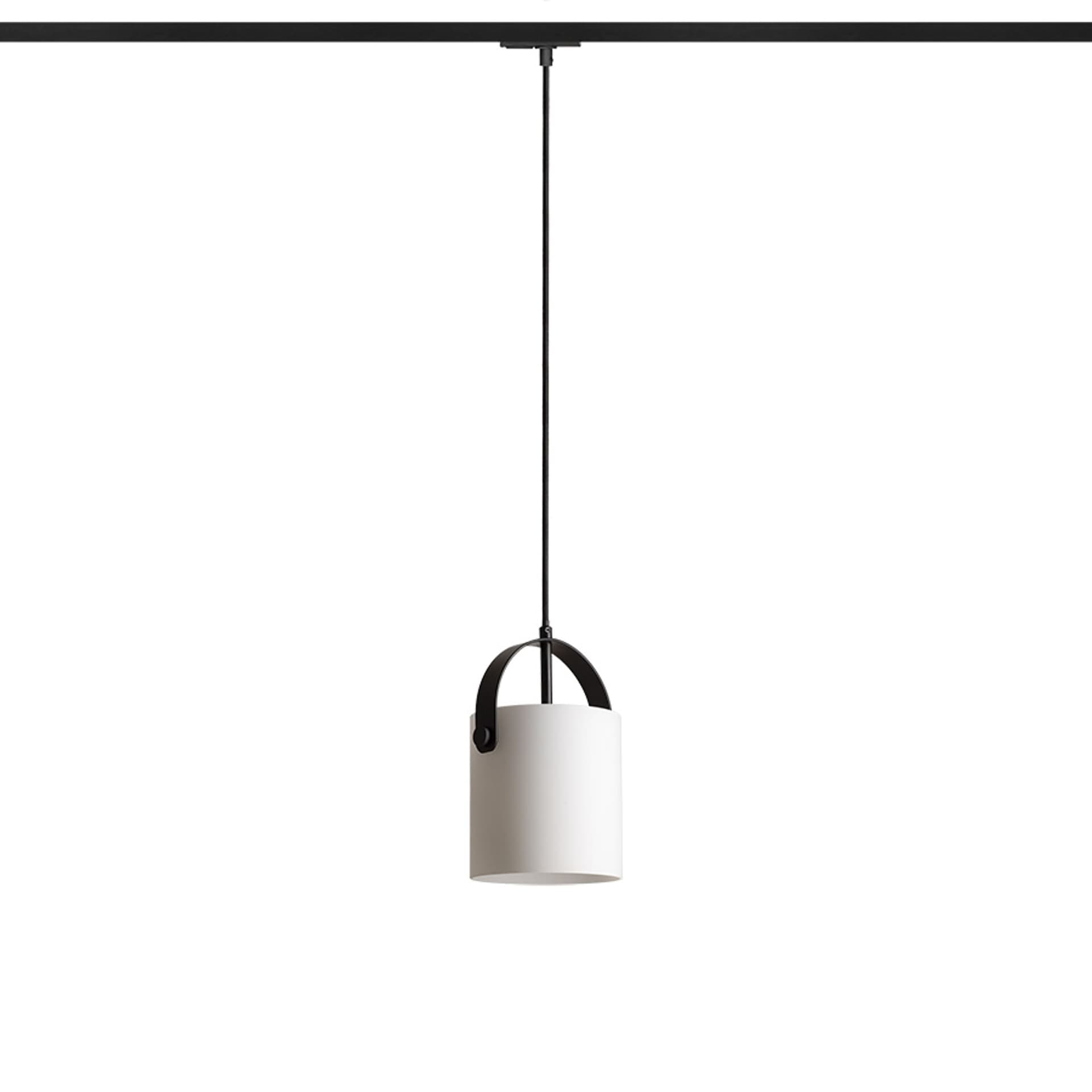 Corp de iluminat pe șină Rendl, sticlă opal/negru, 15W
