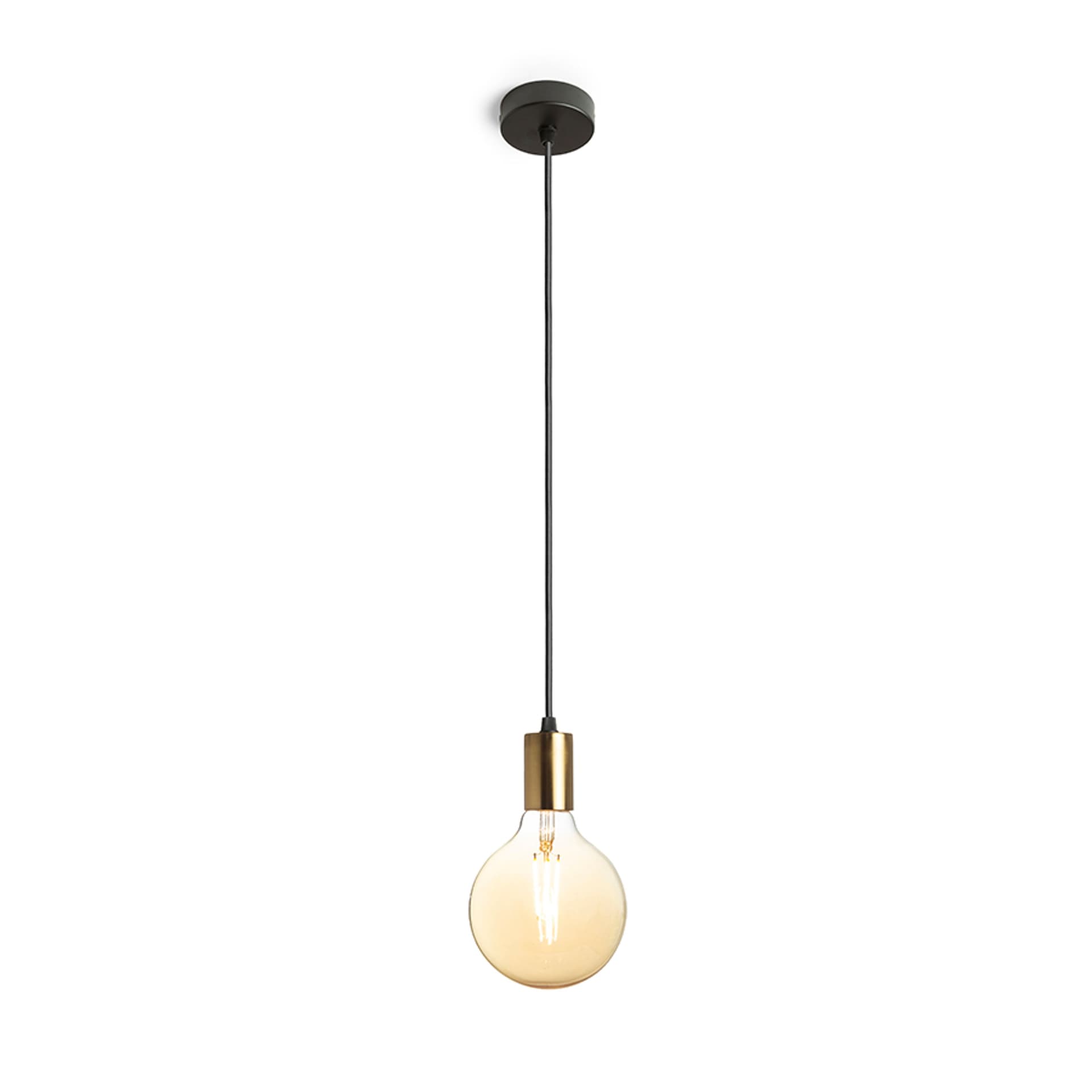RENDL ARAQ pendul alamă periată/negru 230V LED E27 15W