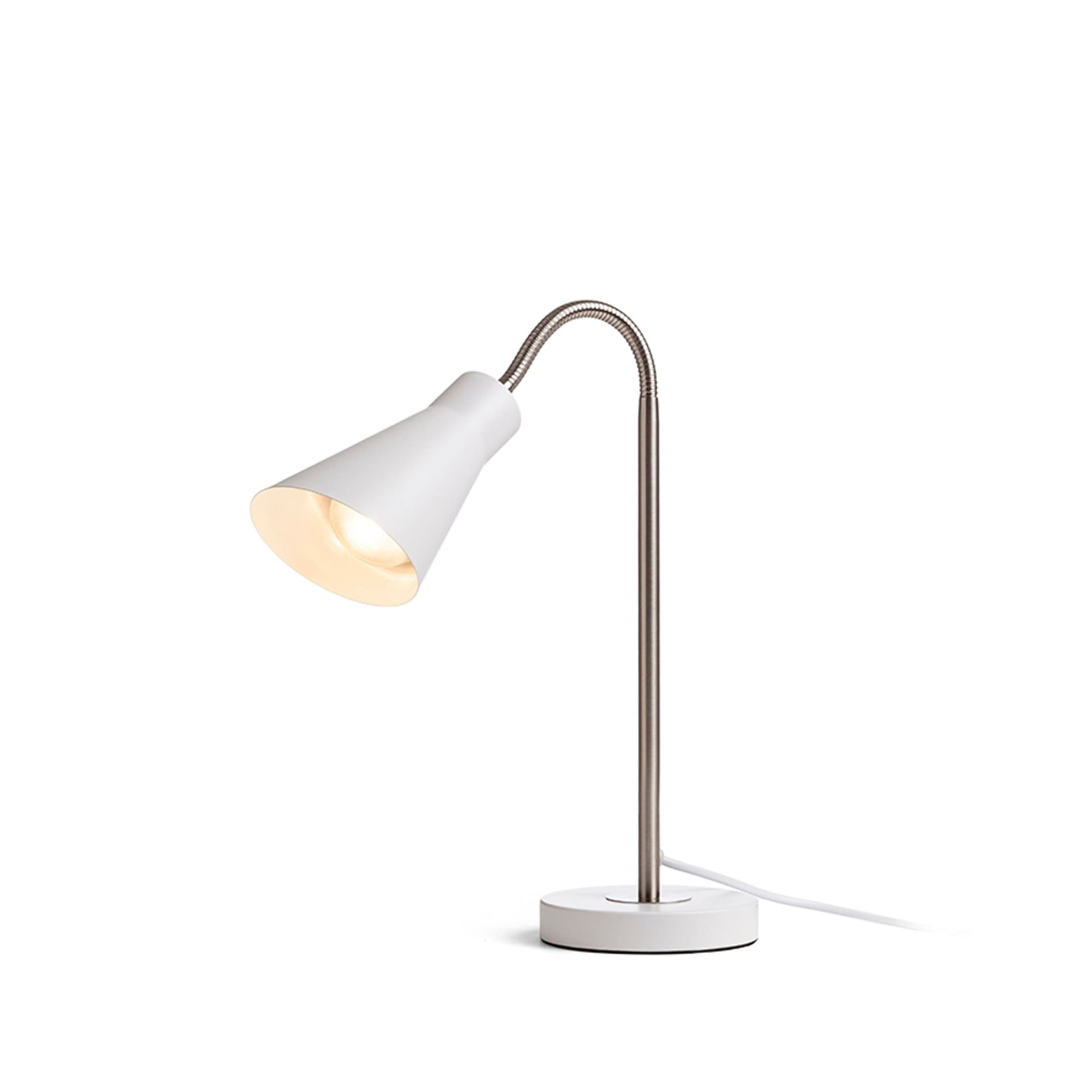 Lampă de masă Rendl alb mat, nichel mat, 15W