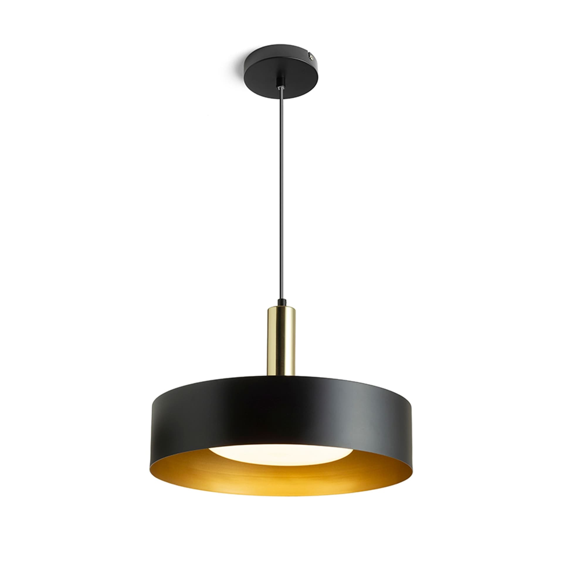 Suspensie Rendl Giulia 40 negru-auriu/maro alamă, E27, 30W, 230V